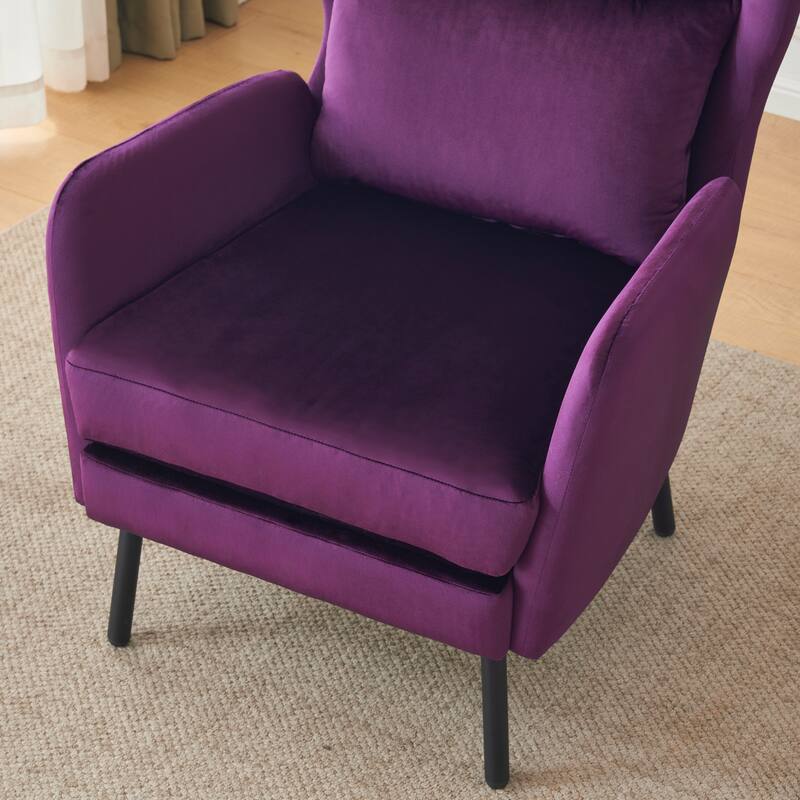 32" Wing Back Velvet Accent Chair