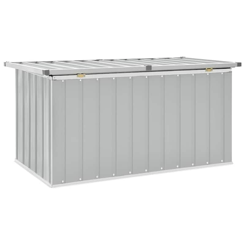 vidaXL Storage Box Gray Galvanized Steel Medium Durable - 50.8 x 50.8 x 25.6