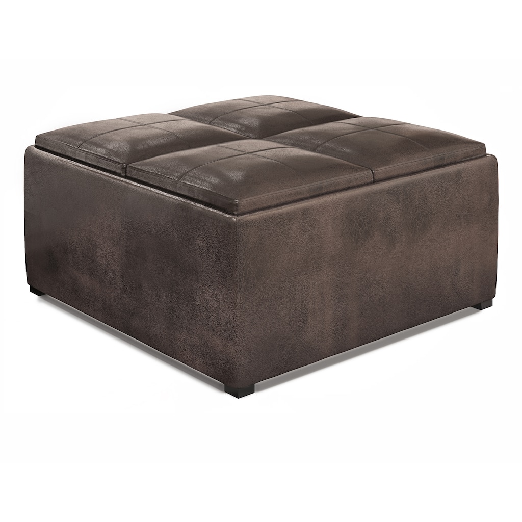 Square Coffee Table Storage Ottoman