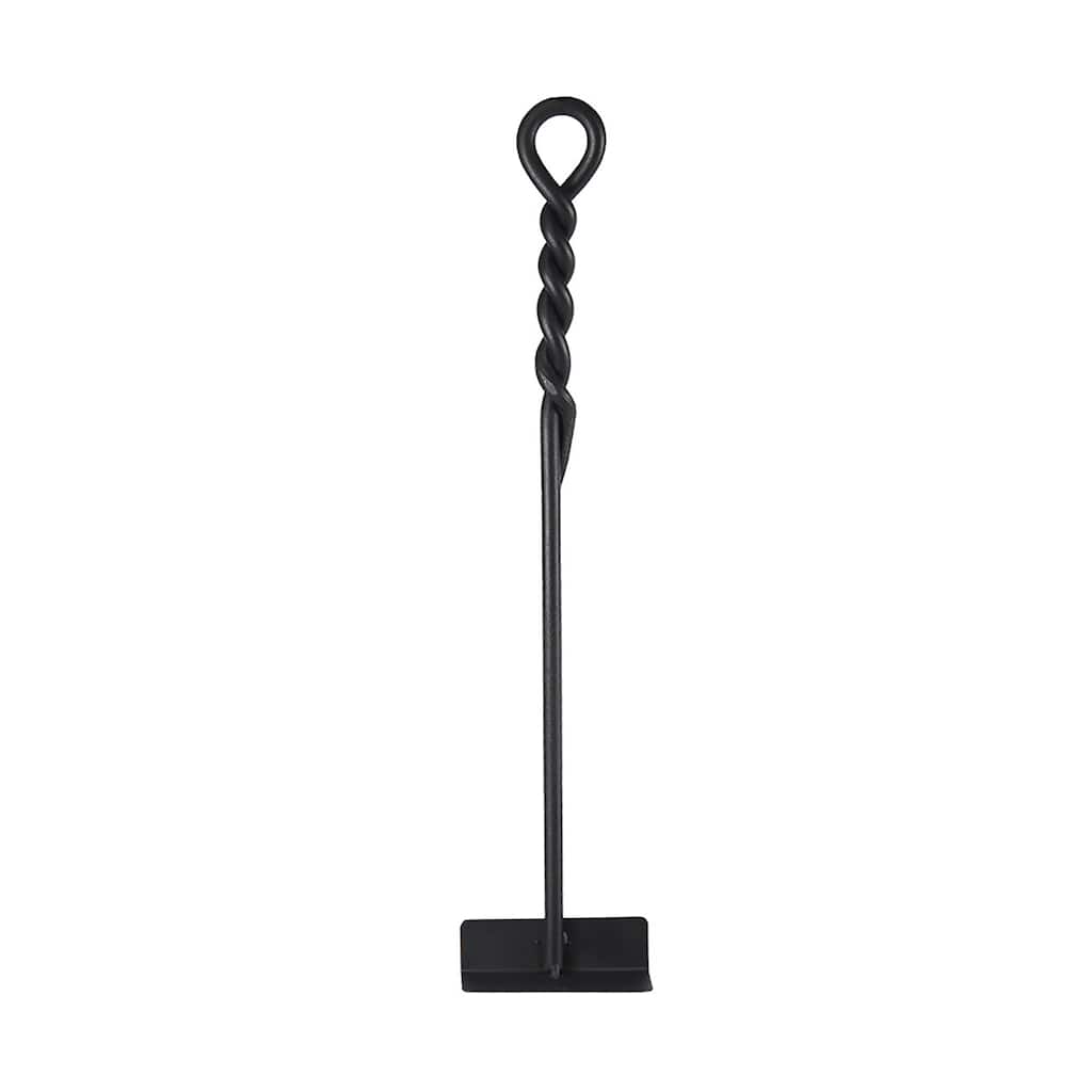 Achla Designs Mini Rope Design Fireplace Hoe Tool, 18 Inch Tall, Black