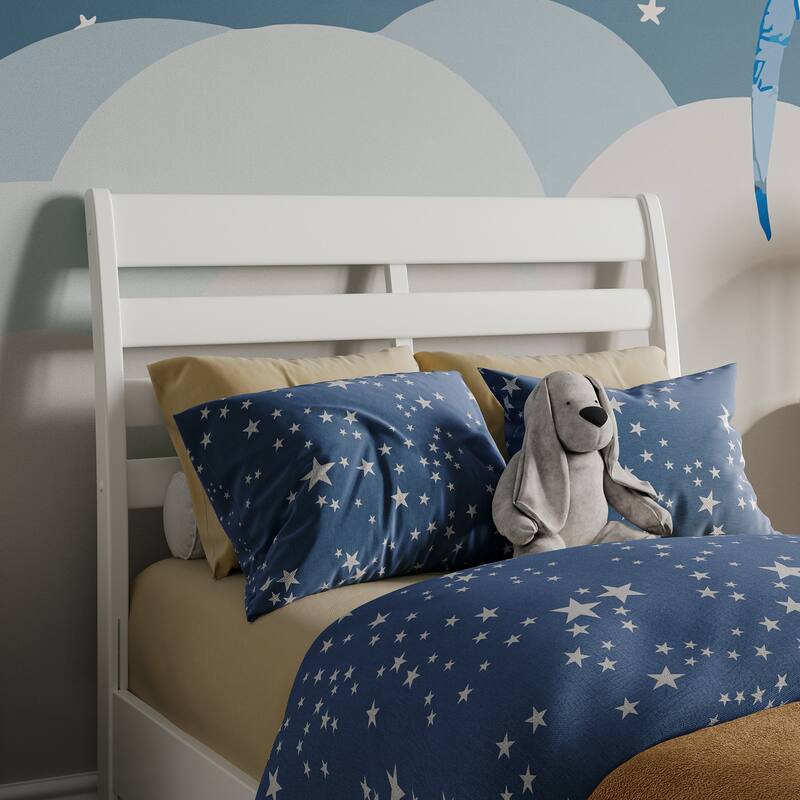 Savannah Solid Wood Headboard with Attachable Charger - White - Twin