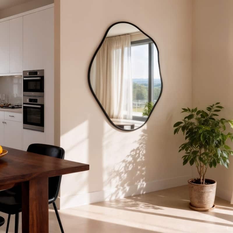 Irregular Mirrors for Wall Asymmetrical Metal Frame Decorative Mirror - 24" x 32"