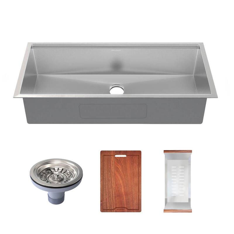 Rivage 45 x 19 Single Basin Undermount Kitchen Workstation Sink - 45 x 19