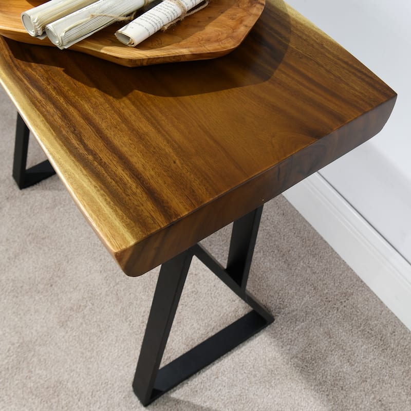 Natural Wood Rectangle Coffee Console Table