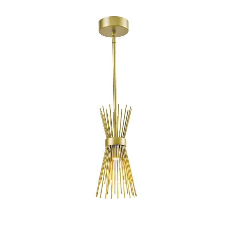 Maxax 1 - Light Single Bell Pendant With Wrought Iron Accents