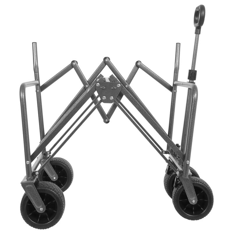 3-in-1 Convertible Folding Wagon Cart with Bench Seat & Storage - 500lbs Heavy-Duty Utility Wagon, 180L Capacity