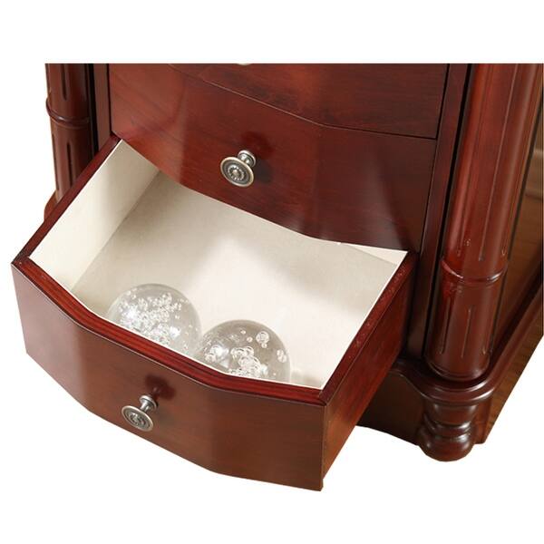 Free Standing Jewelry Armoire With Mirror Cherry Overstock 31243640