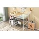preview thumbnail 6 of 8, Twin Size High Loft Bed with Desk, Metal&Wood Loftbed Frame, White