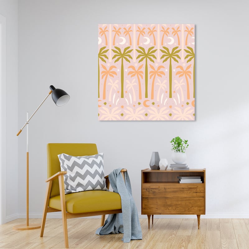 Wynwood Studio Canvas Floral and Botanical Palms Modern Art Deco Orange Modern & Contemporary Wall Art Canvas Print