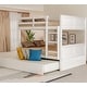 preview thumbnail 1 of 11, Elegant Full Over Full Bunk Bed, Twin Size Trundle with Removable Casters, Split into Two Separate Beds, Space-saving, White White