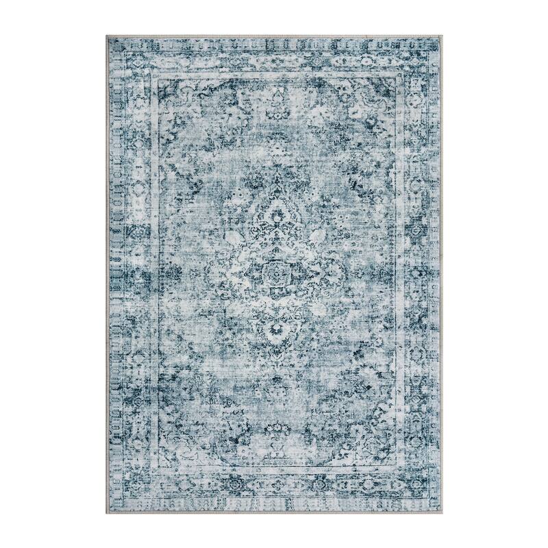 Area Rugs for Living Room Carpets Boho Washable Large Rugs for Bedroom - Blue - 10x13ft