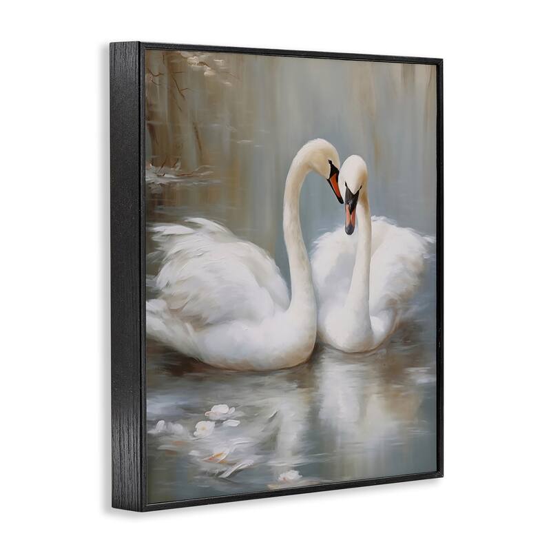 Stupell Kissing Swans on Pond Framed Giclee Art Design By Arlington Prints