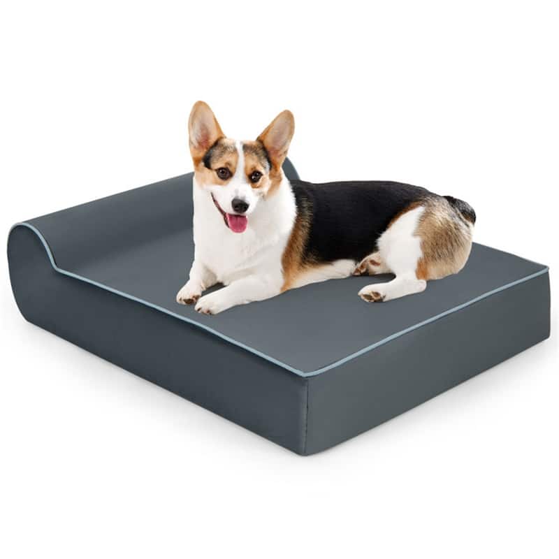 Orthopedic Dog Bed Dog Sofa With Headrest And Removable Washable Cover - Multi