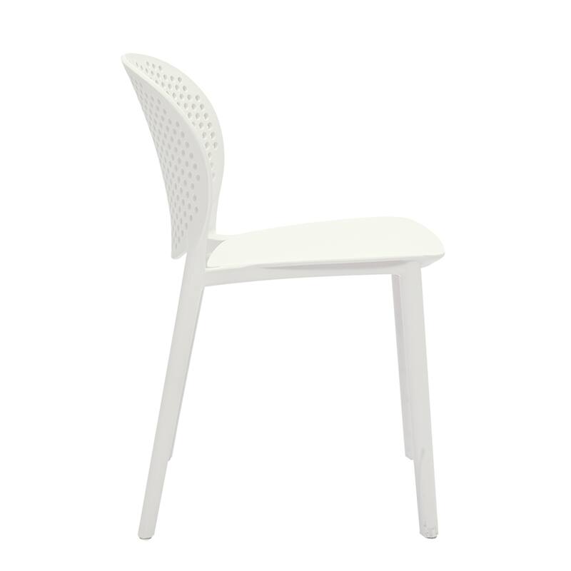 HomeRoots Set Of Four White Heavy Duty Plastic Juvenile Chairs - 14.00 in. x 23.00 in. x 16.00 in.
