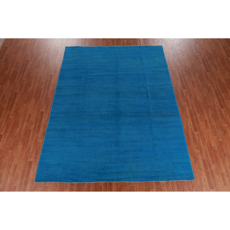 Blue Modern Gabbeh Persian Area Rug Handmade Wool Carpet - 8'3" x 10'10"