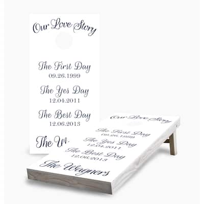Our Love Story Cornhole Game (Choose Wraps or Boards)