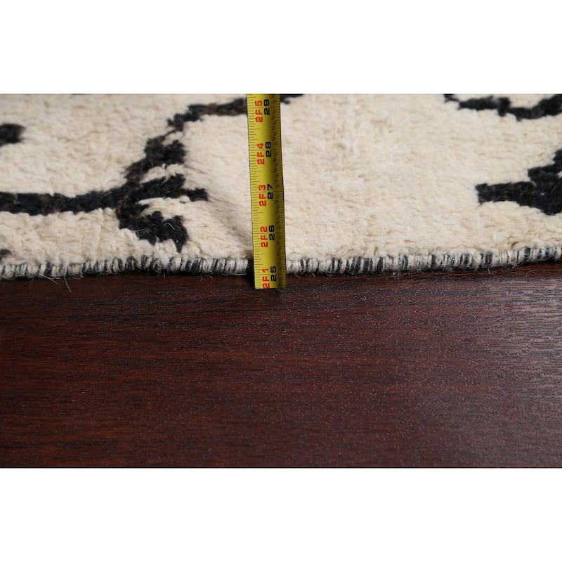 Geometric Moroccan Oriental Area Rug Hand-knotted Wool Carpet - 6'1" x 12'3"