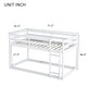 preview thumbnail 6 of 6, Solid Rubber Wooden Twin over Twin Loft Bed with Ladder, with Bed Platform of Strengthened Slats, White