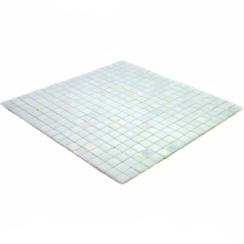 Apollo tile 12" x 12" Mingles Glossy Pearl White Glass Tile (18.69 sq ft/case) - 20 Pack