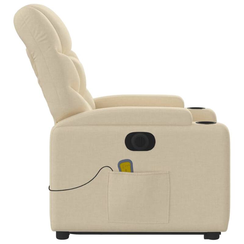 vidaXL Stand up Massage Recliner Chair Light Gray Fabric