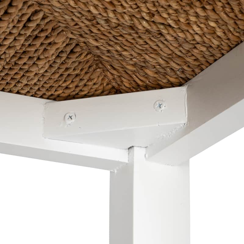 Willowbrook Wood and Seagrass Backless Counter Stool