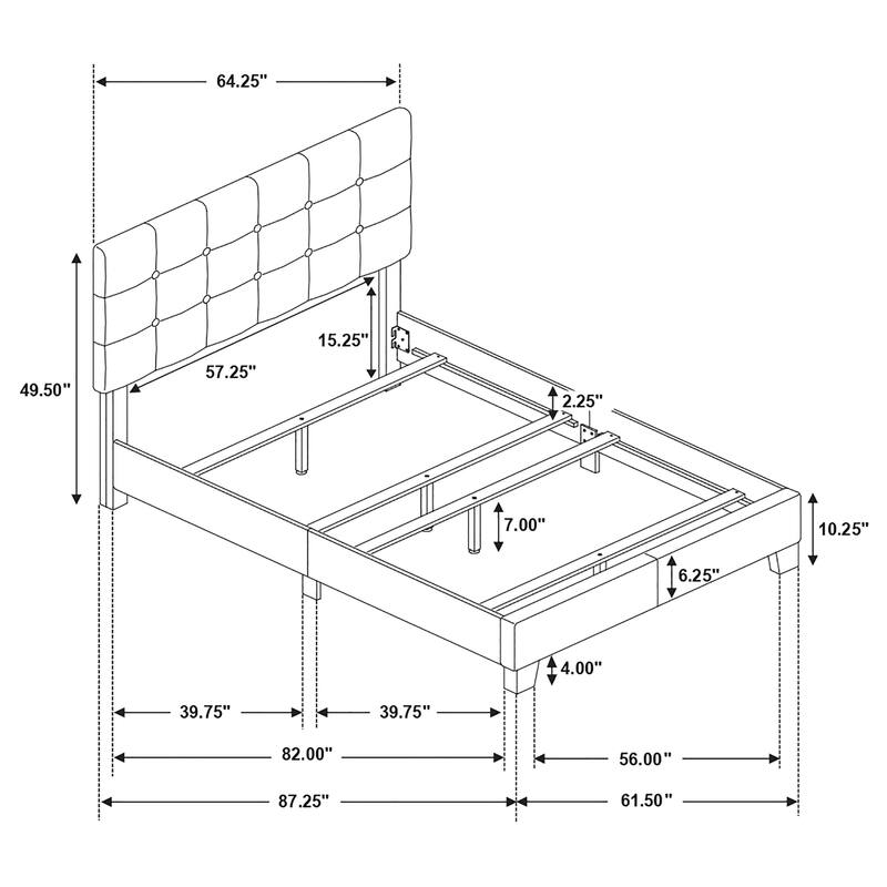Mapes Transitional Fabric Upholstered Tufted Panel Bed