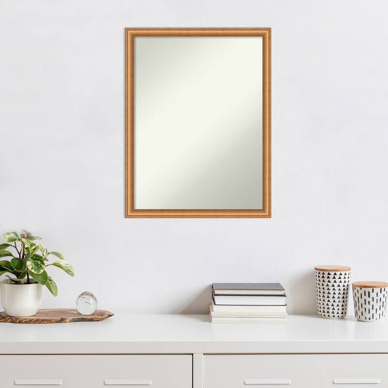 Salon Scoop Non-Beveled Wood Framed Wall Mirror
