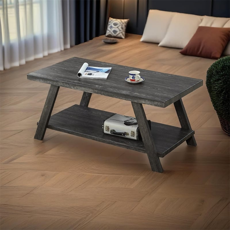 Athens Contemporary Replicated Wood Shelf Coffee Table