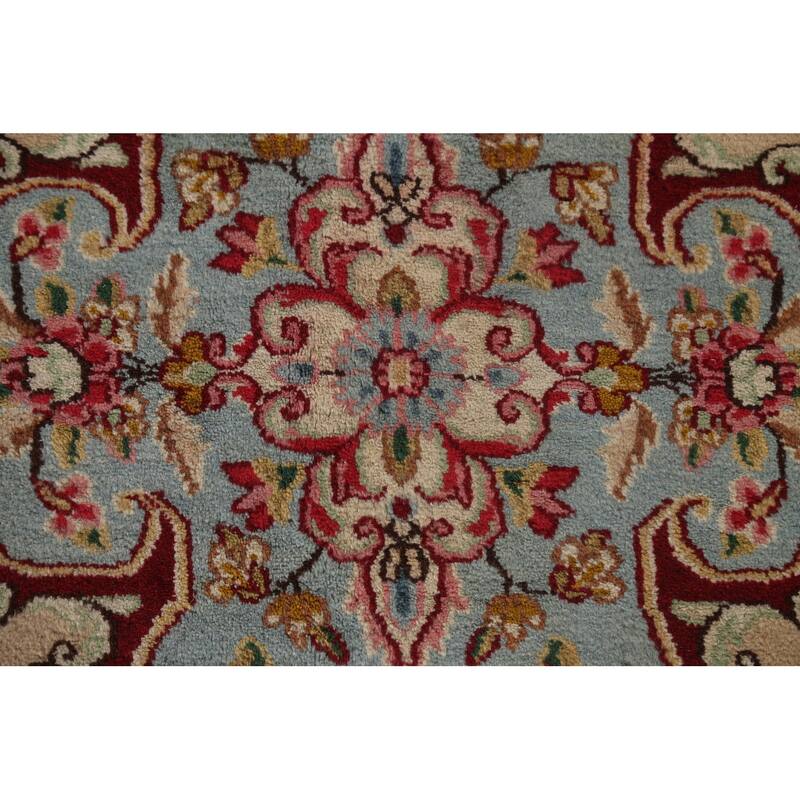 Hand-made Vintage Traditional Kerman Persian Wool Area Rug - 9'6" x 13'6"