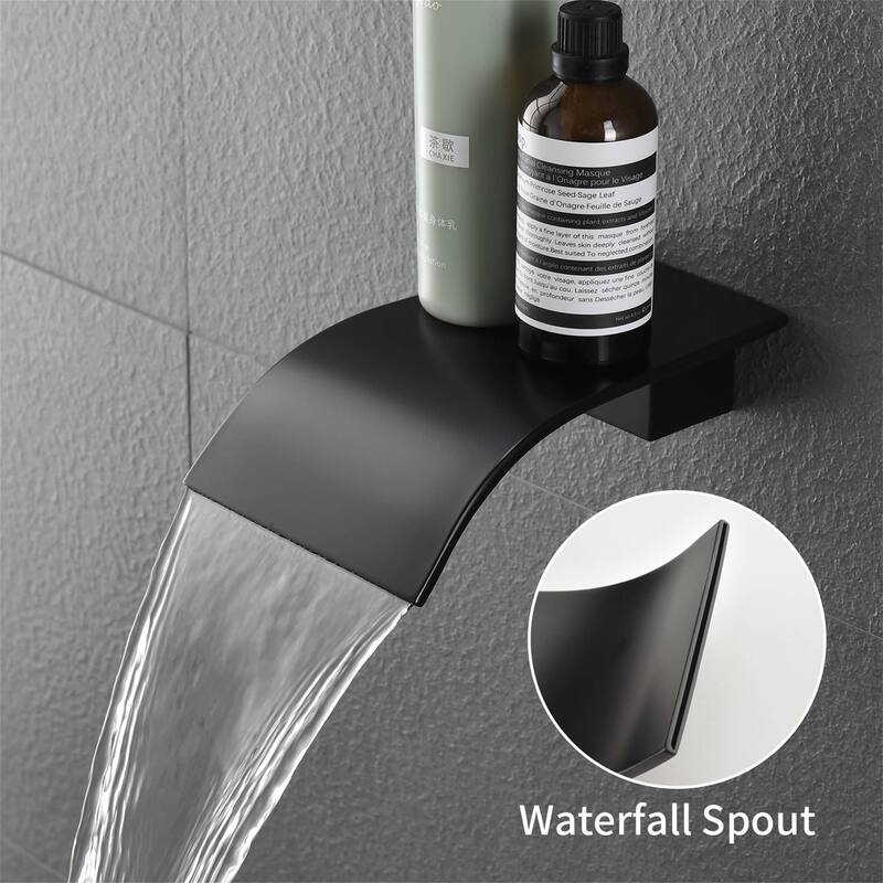 Tub Shower Faucet With Rough-in Valve Wall Mounted Shower System With Tub Spout Modern 8 Inch Rainfall Shower Head Kit Set