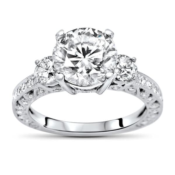 Details about 3.20 Ct Round Moissanite Brilliant Bridal Engagement Ring In 14K White Gold Over Details about 3.20 Ct Round Moissanite Brilliant Bridal Engagement Ring In 14K White Gold Over