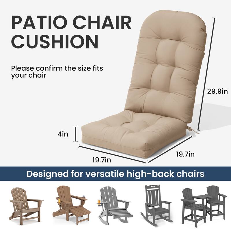 Outdoor Patio Adirondack Chair Cushion Lounge Rocking Chair Cushions Thickened Patio Chair Pad - See picture