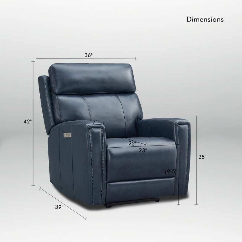 Genuine Leather Zero Gravity Power Recliner Chair with Power Headrest, USB&USB-C Port