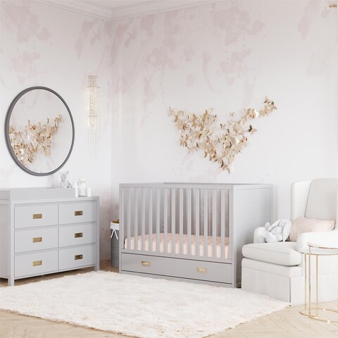 Haven 3-in-1 Convertible Storage Crib, Nursery, Dove Gray - Dove Gray