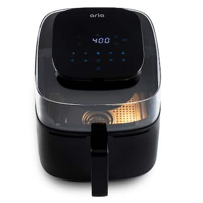 Aria 5Qt Panoramic Air Fryer, 180-Degree View, Generous Cooking Capacity, 10 Tailored Presets
