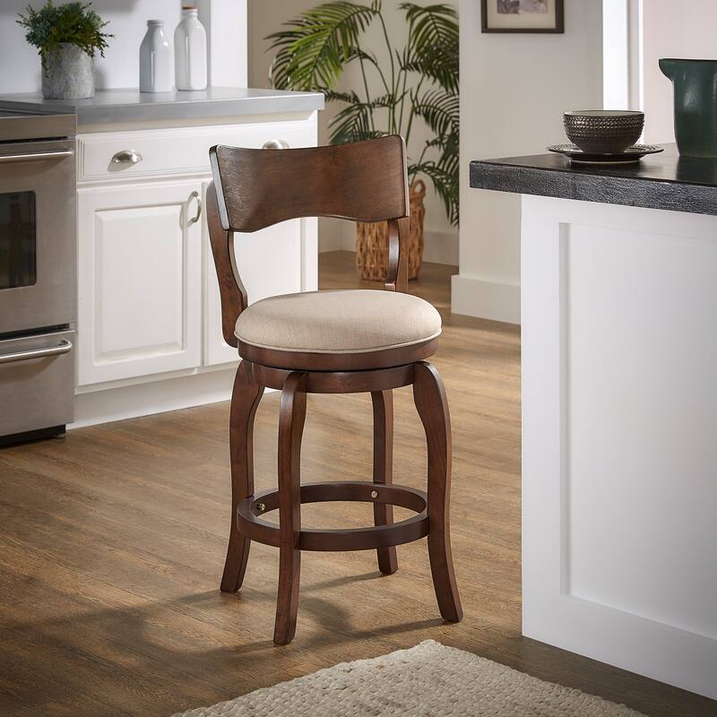 Lyla 24-inch Brown Counter Height Swivel Stool by iNSPIRE Q Classic