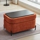 preview thumbnail 15 of 34, 30.3" Fabric Storage Ottoman，Upholstered Footrest with Adjustable Cover and Metal Legs