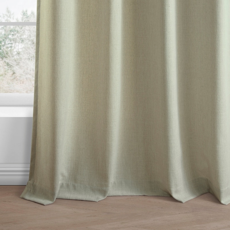 Exclusive Fabrics Basic Faux Linen Curtain Pair - 2 Panels - Light Filtering Grommet Curtains
