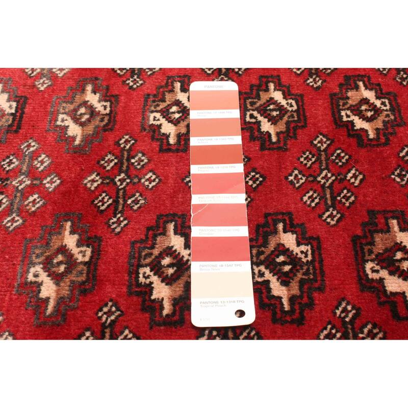 ECARPETGALLERY Hand-knotted Baluch Red Wool Rug - 3'3 x 6'7