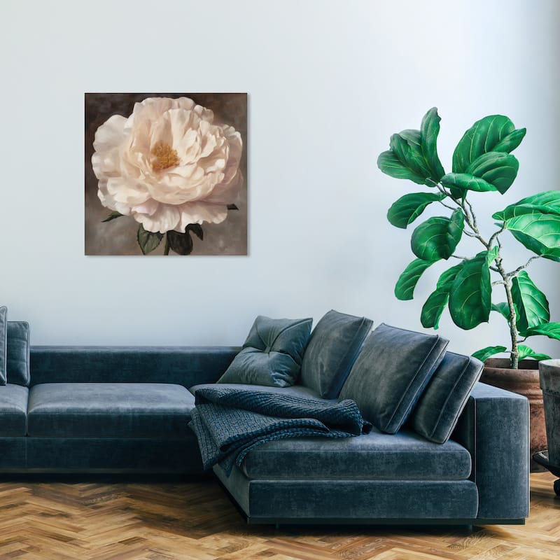 Wynwood Studio Canvas Floral and Botanical Delicate Flower White and Cream White Traditional Wall Art Canvas Print - White, Gray - 30 x 30