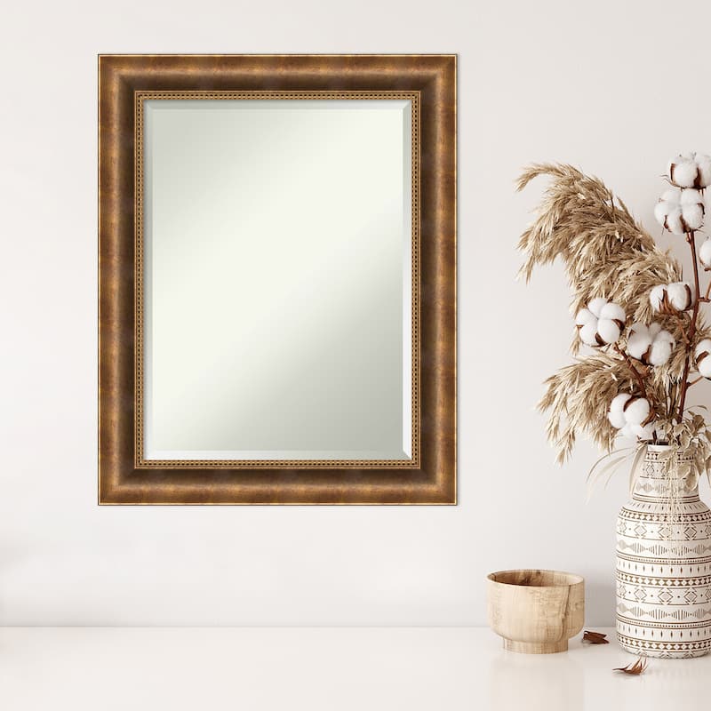 Beveled Wood Wall Mirror - Manhattan Bronze Frame