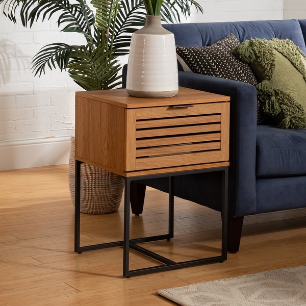 Strick & Bolton Hilla 18-inch Slat Door Side Table. Opens flyout.