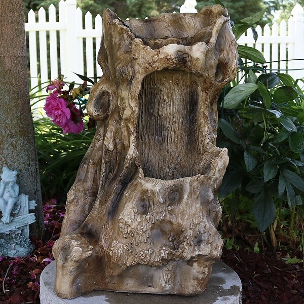 Sunnydaze Woodland Waterfall Solar on Demand Water Fountain