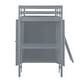preview thumbnail 12 of 13, Twin Size Loft Bed with Wardrobe and Desk, Maximized Space, Grey