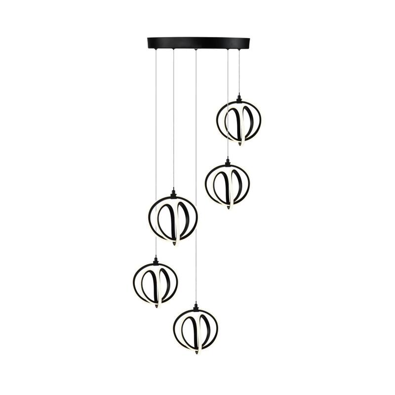 Artcraft Rose - LED Pendant - 5-Light - Black