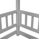 preview thumbnail 52 of 71, Floor Wooden Bed with House Roof and Fence Guardrails for Kids' Bedroom