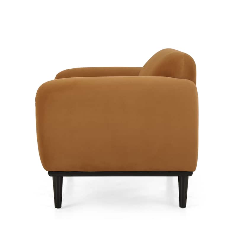 Minimalist Loveseat with Tapered Birch Wood Legs, Comfortable Upholstered Small Couch 2 Seat Settee for Living Room
