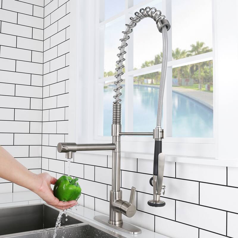 WOWOW Commercial Kitchen Faucet with Pre-Rinse Sprayer