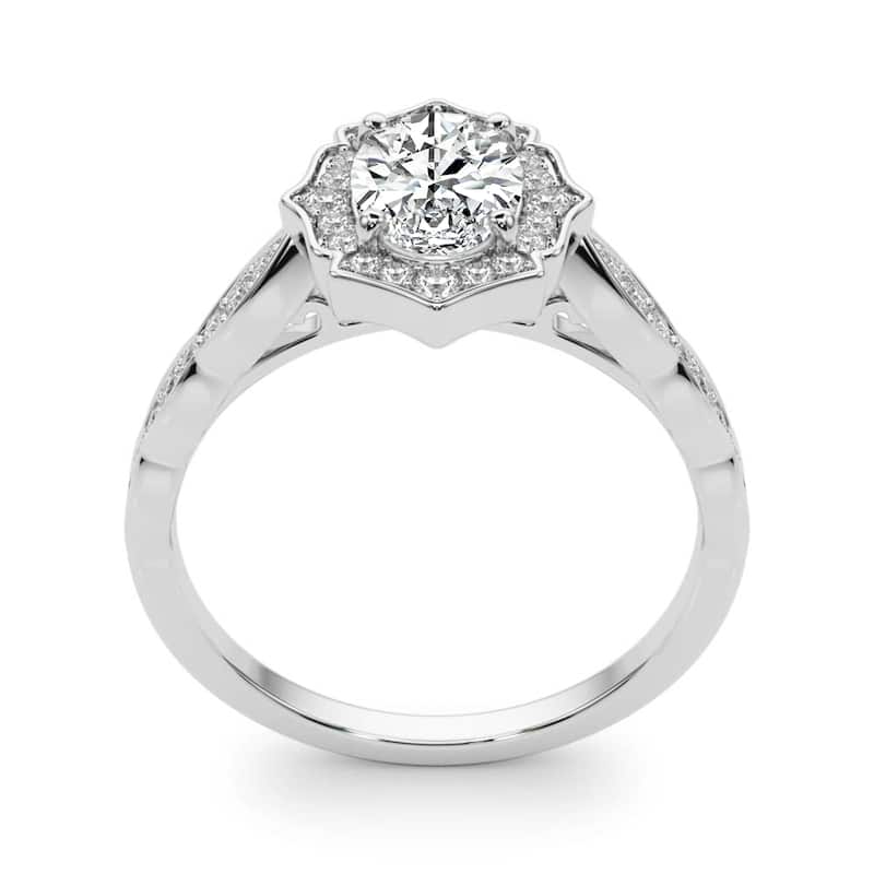 Auriya 14k White Gold Lab Grown Oval Diamond Halo Engagement Ring 0.50 to 5.00 ct. tw. (F-G VS)