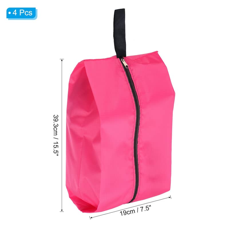 4pcs Waterproof Shoes Bags, Travel Portable Shoe Storage Organizer Bag - Pink - 39.3 x 19cm
